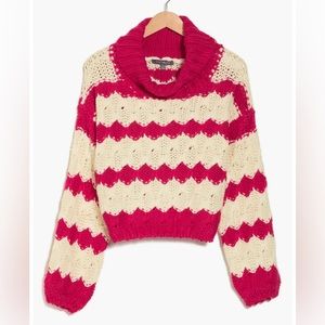 Colorblock Crop Turtleneck Sweater-NWT
